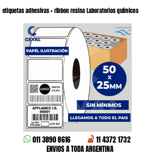 etiquetas adhesivas   ribbon resina Laboratorios químicos