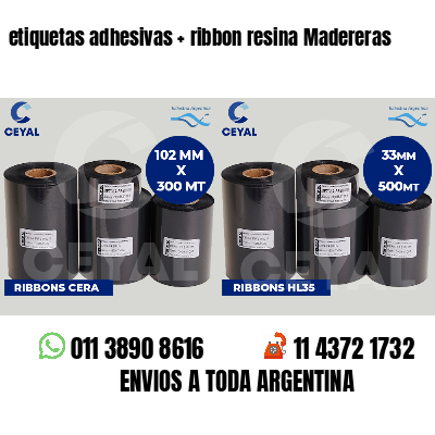 etiquetas adhesivas   ribbon resina Madereras