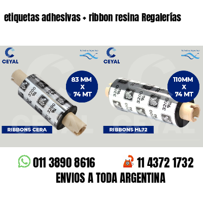 etiquetas adhesivas ribbon resina Regalerías