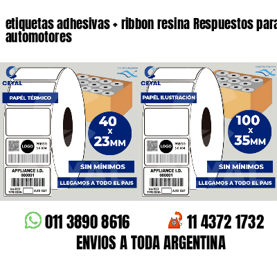 etiquetas adhesivas ribbon resina Respuestos para automotores
