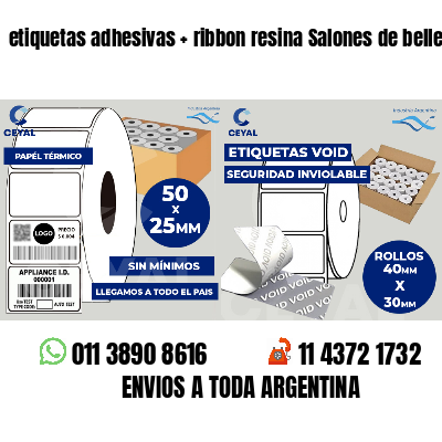 etiquetas adhesivas   ribbon resina Salones de belleza