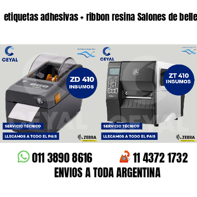 etiquetas adhesivas   ribbon resina Salones de belleza