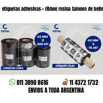 etiquetas adhesivas   ribbon resina Salones de belleza