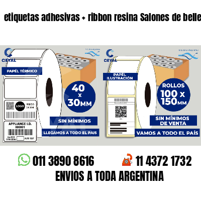 etiquetas adhesivas   ribbon resina Salones de belleza