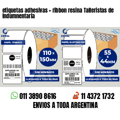 etiquetas adhesivas   ribbon resina Talleristas de indumnentaria