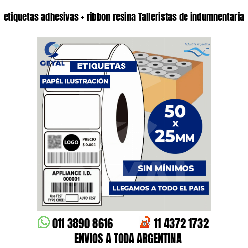 etiquetas adhesivas   ribbon resina Talleristas de indumnentaria