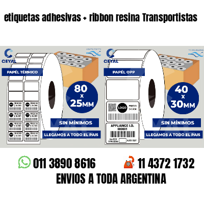 etiquetas adhesivas   ribbon resina Transportistas