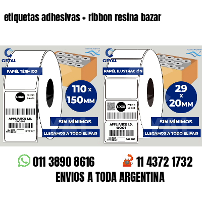 etiquetas adhesivas ribbon resina bazar