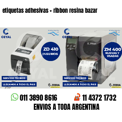 etiquetas adhesivas ribbon resina bazar