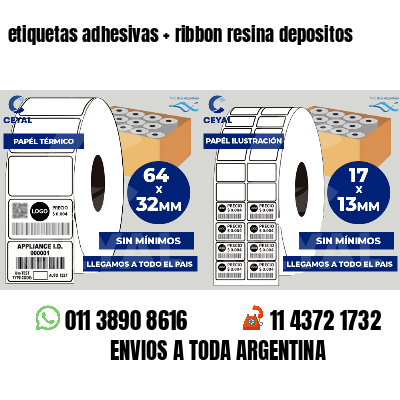 etiquetas adhesivas ribbon resina depositos