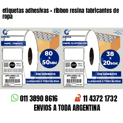 etiquetas adhesivas   ribbon resina fabricantes de ropa