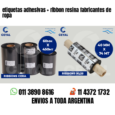 etiquetas adhesivas ribbon resina fabricantes de ropa