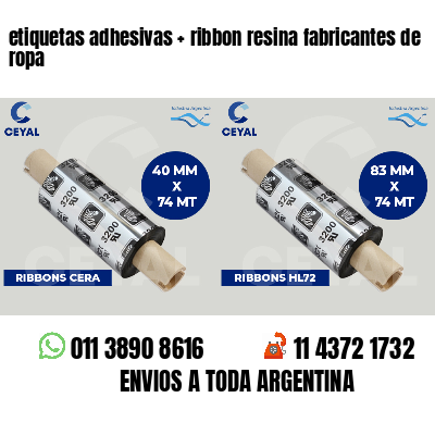 etiquetas adhesivas   ribbon resina fabricantes de ropa
