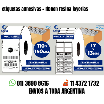 etiquetas adhesivas   ribbon resina joyerias