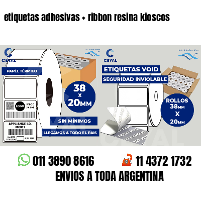 etiquetas adhesivas   ribbon resina kioscos