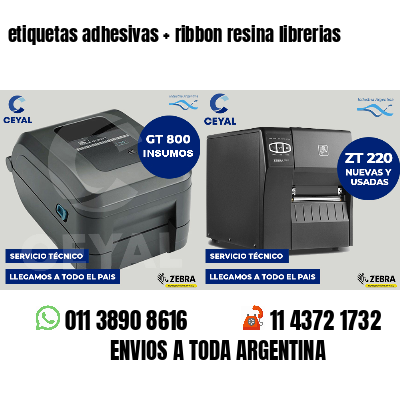 etiquetas adhesivas   ribbon resina librerias
