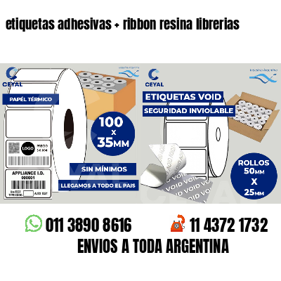 etiquetas adhesivas   ribbon resina librerias