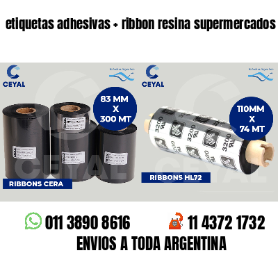 etiquetas adhesivas ribbon resina supermercados