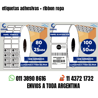 etiquetas adhesivas   ribbon ropa