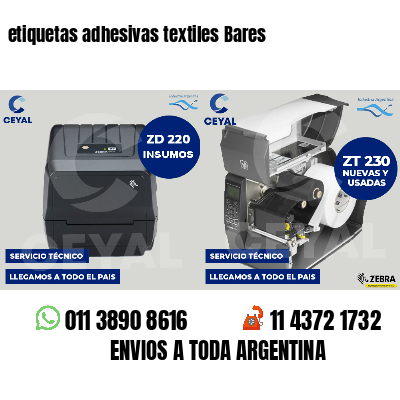 etiquetas adhesivas textiles Bares