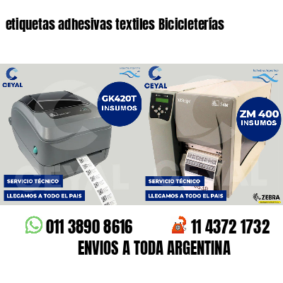 etiquetas adhesivas textiles Bicicleterías