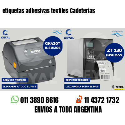etiquetas adhesivas textiles Cadeterías