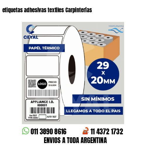 etiquetas adhesivas textiles Carpinterías