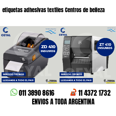 etiquetas adhesivas textiles Centros de belleza