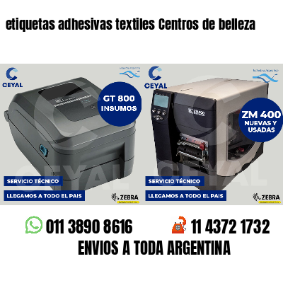 etiquetas adhesivas textiles Centros de belleza