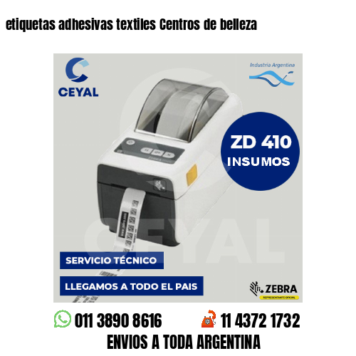 etiquetas adhesivas textiles Centros de belleza