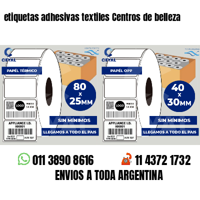 etiquetas adhesivas textiles Centros de belleza