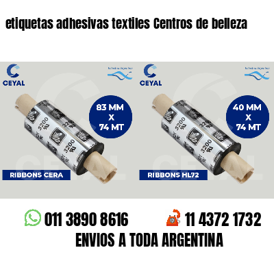 etiquetas adhesivas textiles Centros de belleza