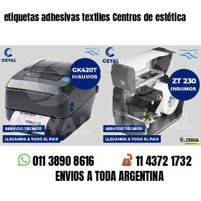 etiquetas adhesivas textiles Centros de estética