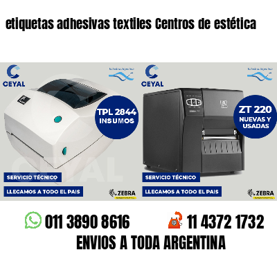 etiquetas adhesivas textiles Centros de estética
