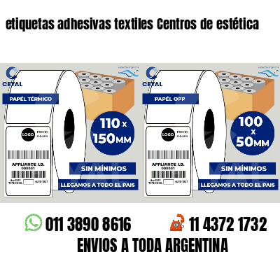 etiquetas adhesivas textiles Centros de estética