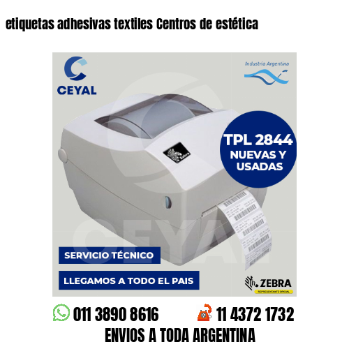 etiquetas adhesivas textiles Centros de estética