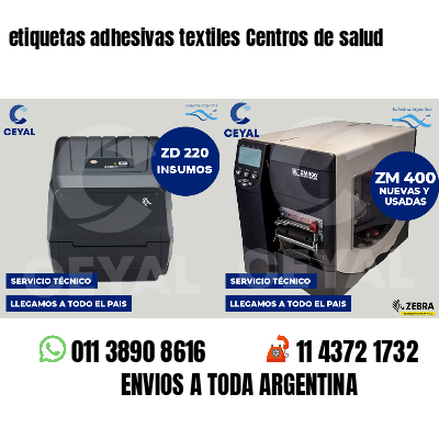 etiquetas adhesivas textiles Centros de salud