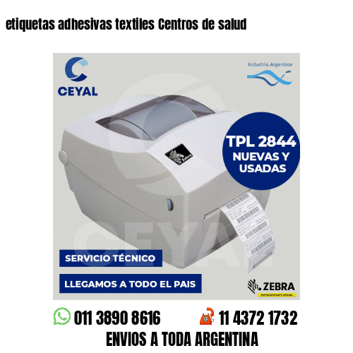 etiquetas adhesivas textiles Centros de salud