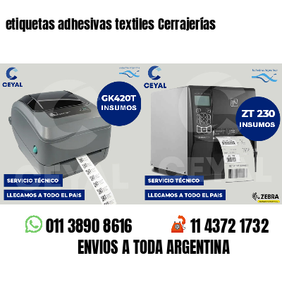 etiquetas adhesivas textiles Cerrajerías