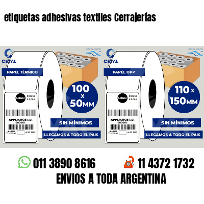 etiquetas adhesivas textiles Cerrajerías