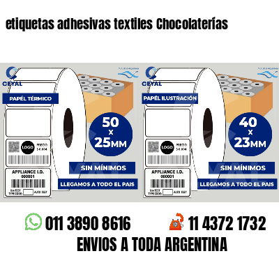 etiquetas adhesivas textiles Chocolaterías
