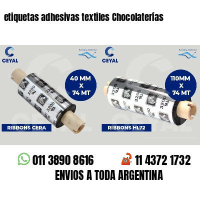 etiquetas adhesivas textiles Chocolaterías