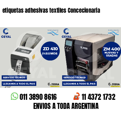 etiquetas adhesivas textiles Concecionaria