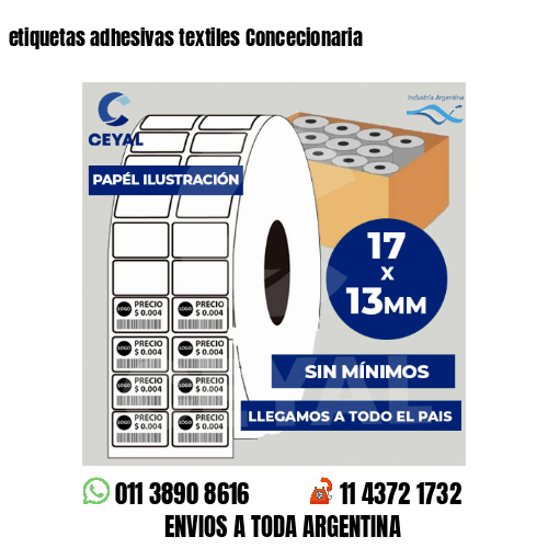 etiquetas adhesivas textiles Concecionaria
