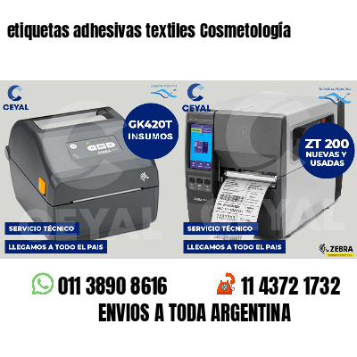 etiquetas adhesivas textiles Cosmetología
