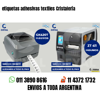 etiquetas adhesivas textiles Cristalería