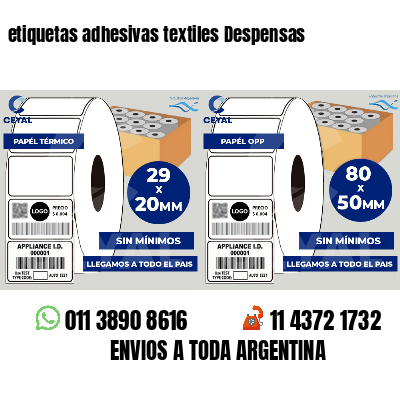 etiquetas adhesivas textiles Despensas