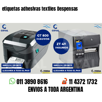 etiquetas adhesivas textiles Despensas