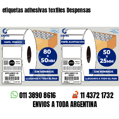 etiquetas adhesivas textiles Despensas