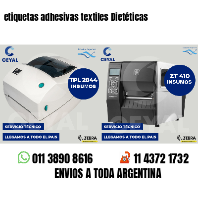 etiquetas adhesivas textiles Dietéticas